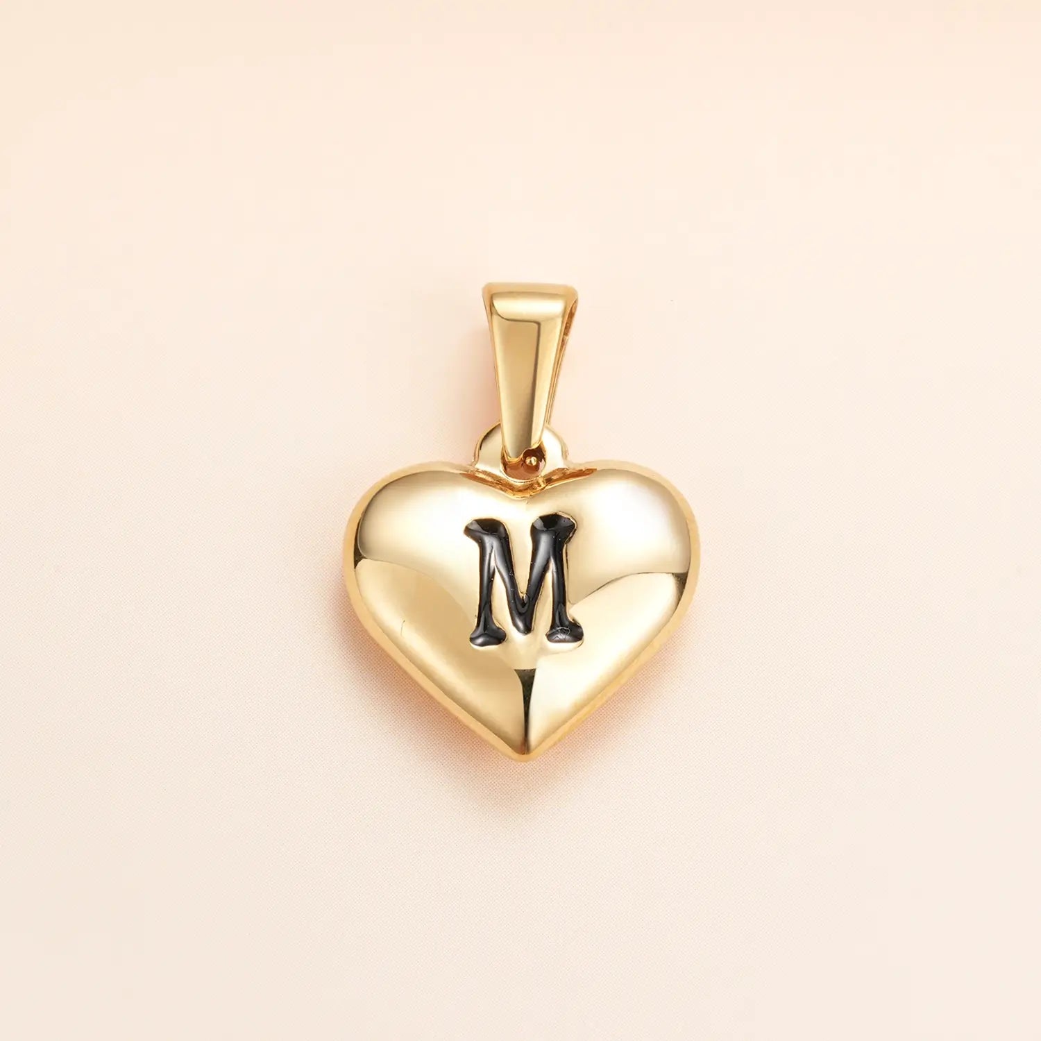 Yellow Alphabet M Heart Charm