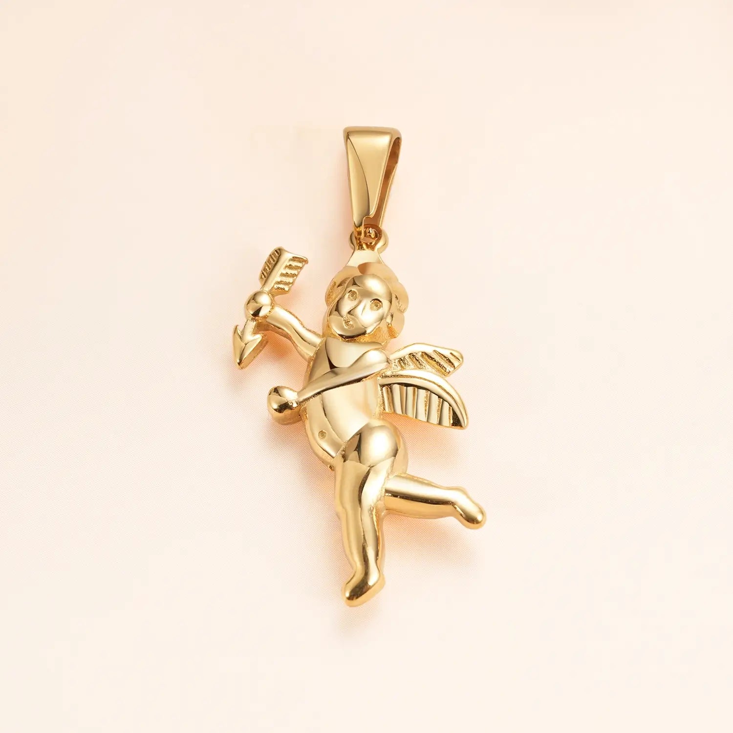 Yellow Gold Cupid and Bow Angel Charms