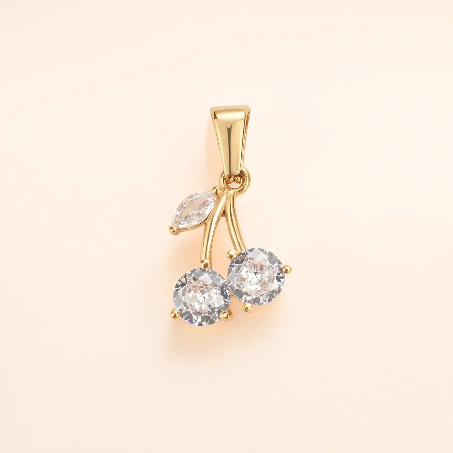 Cherry White Diamond Charm