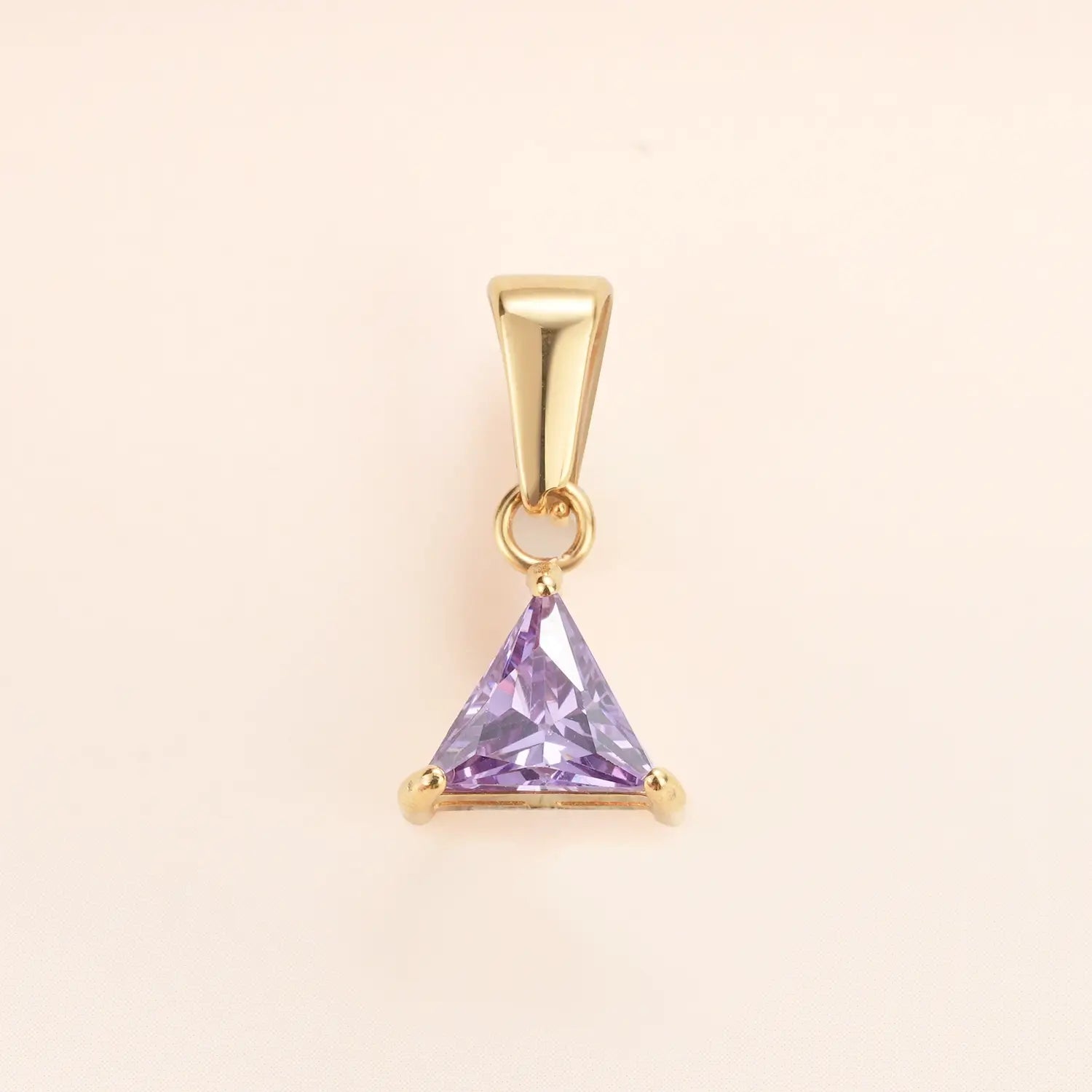 Gold Plated October Birthstone Triangle Charm