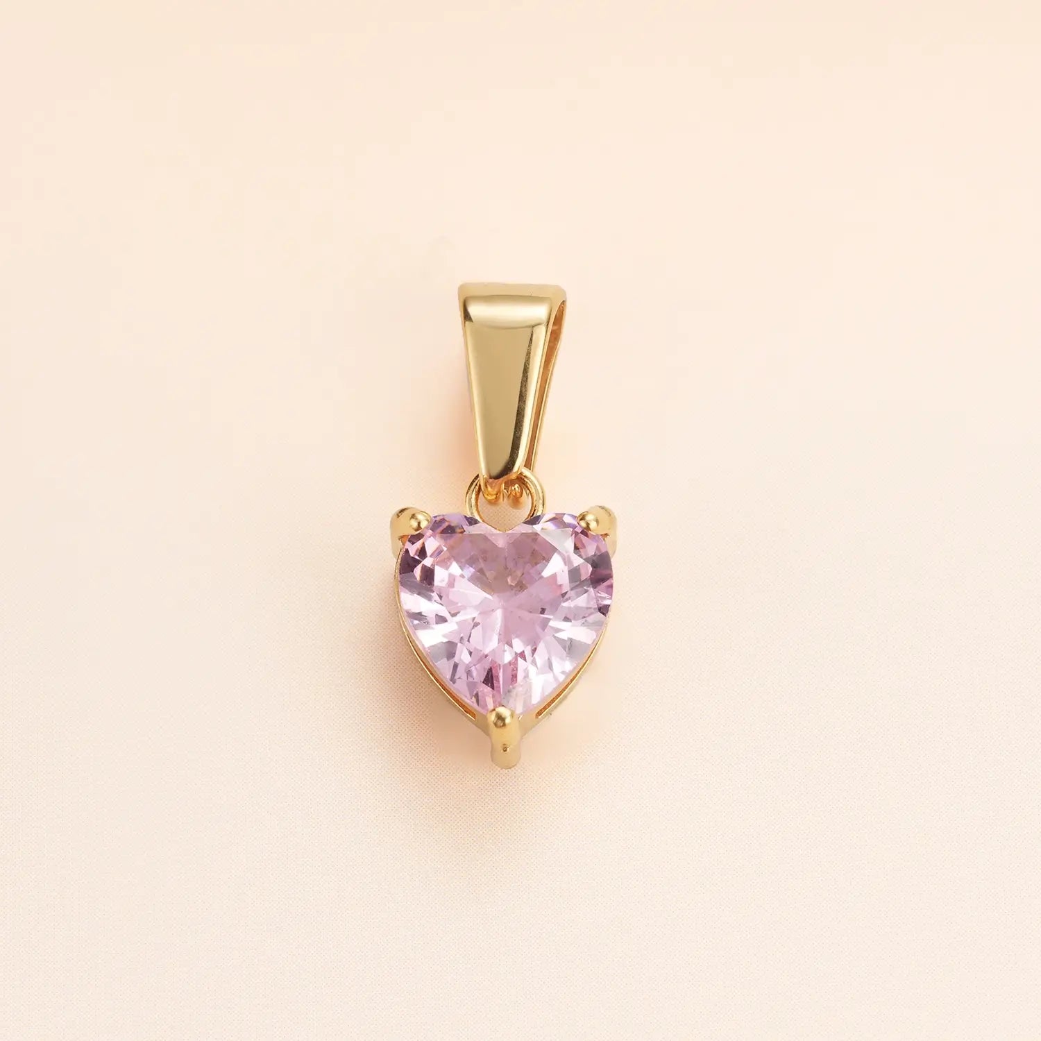 Gold Plated February Birthstone Heart Cut Charm