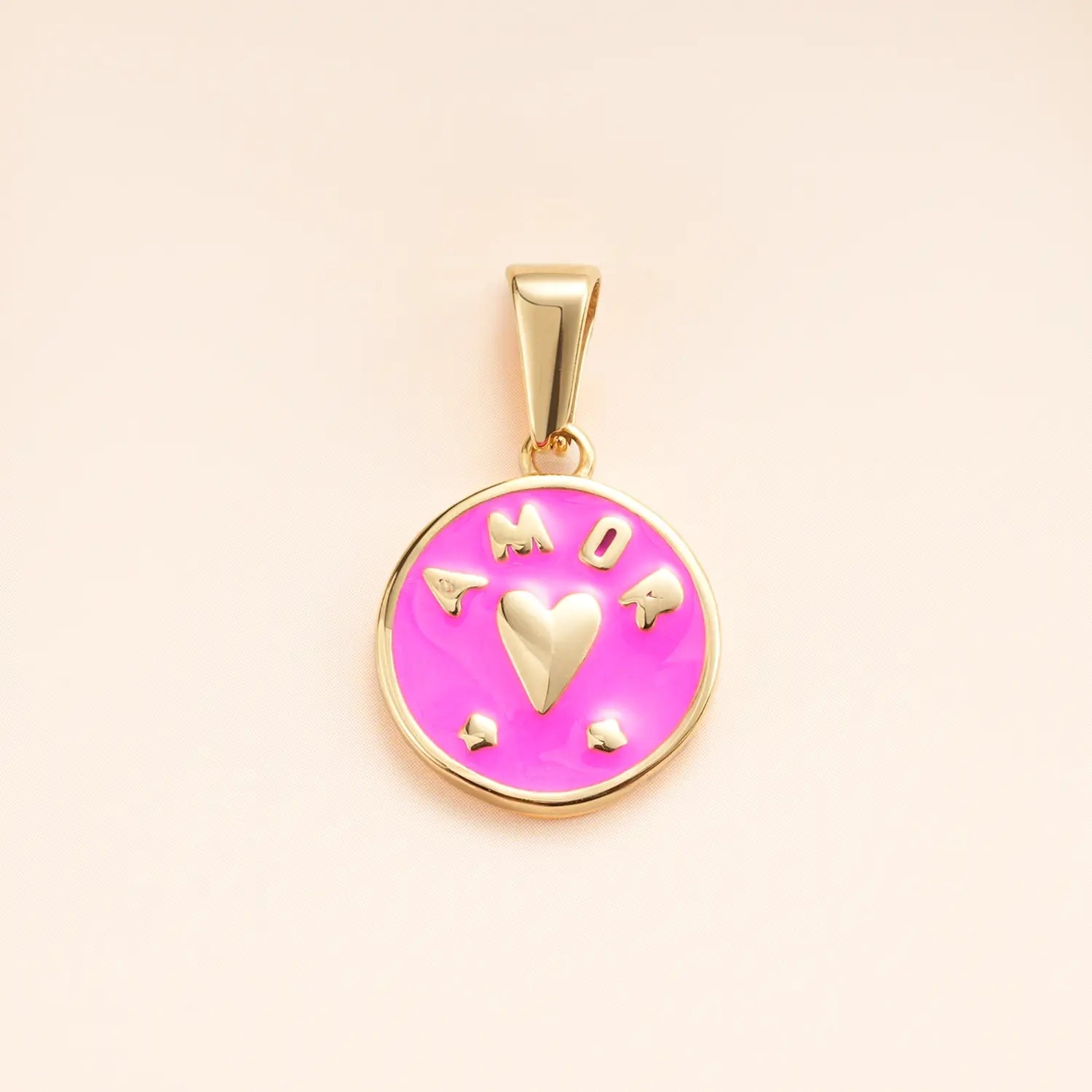 Amor Round Heart Charm
