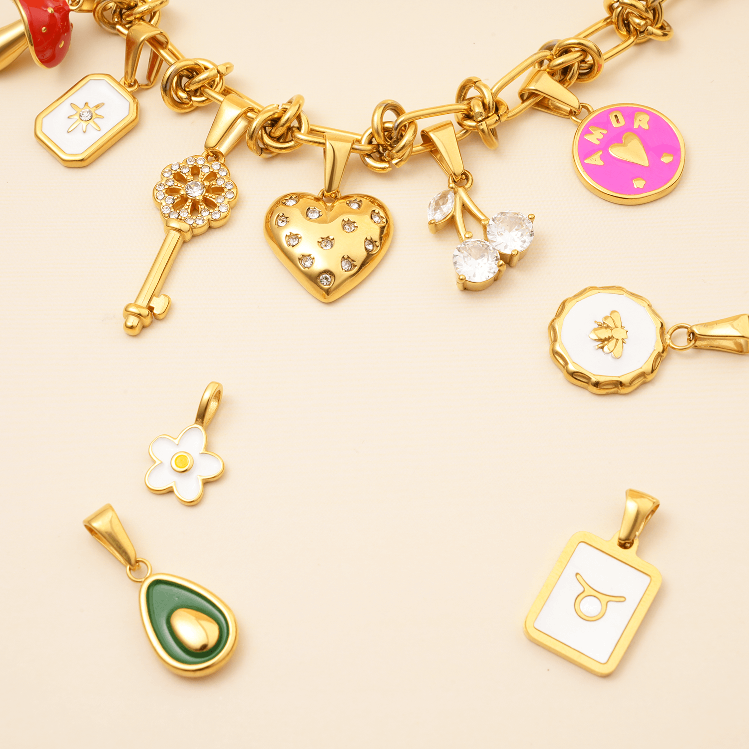 April Birthstone Diamond-Inspired Key Charm