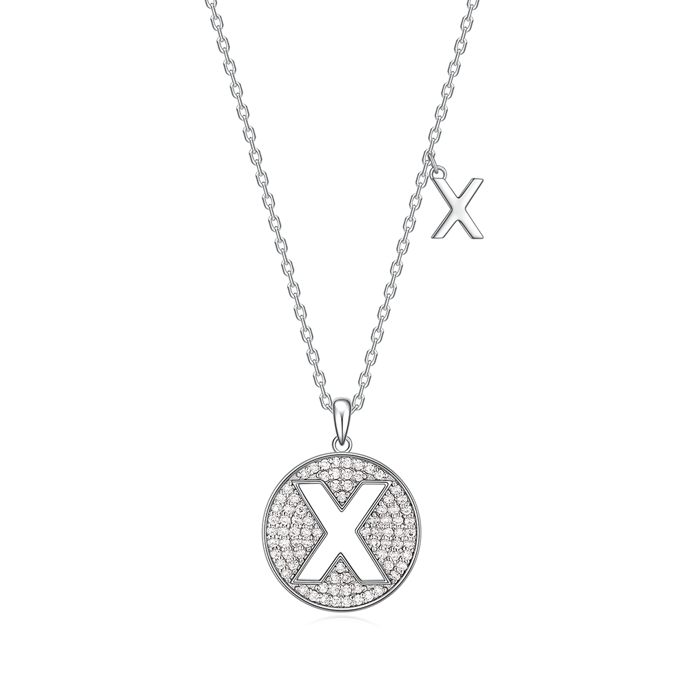 14K Gold Plated Moissanite Letters Sparkle Pendant