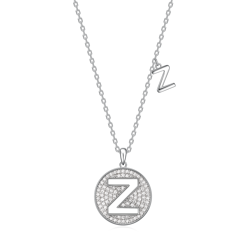 14K Gold Plated Moissanite Letters Sparkle Pendant