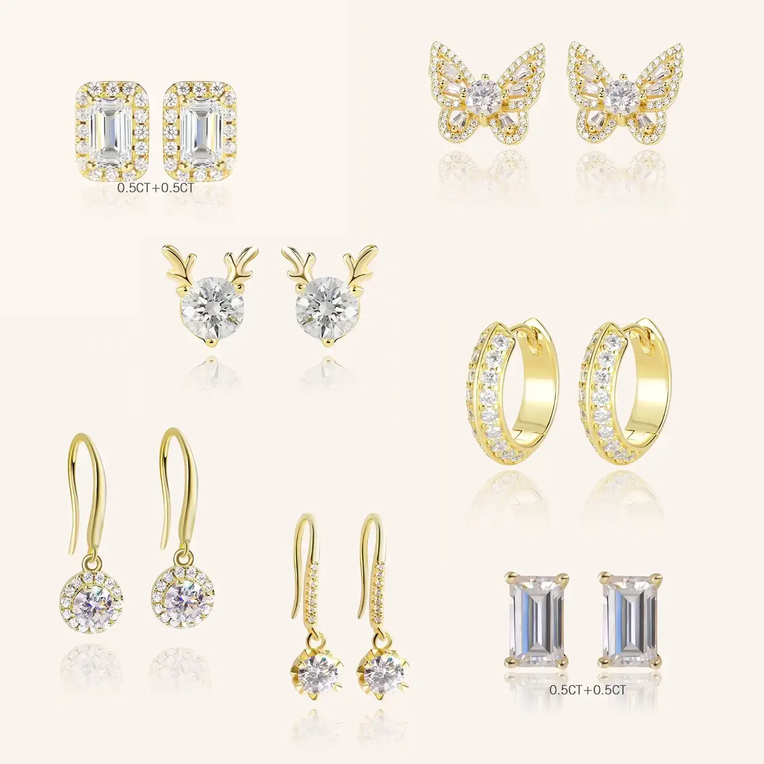 $109 Moissanite Mystery Box – Get Mix 2 Earrings