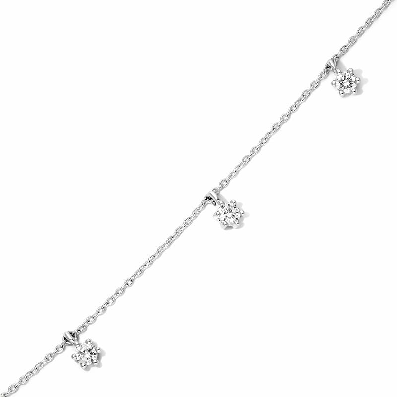 Moissanite Diamond Dangle Station Bracelet