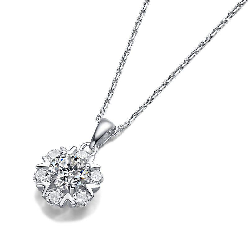 Aurora Petal Classic Six-Prong Moissanite Pendant