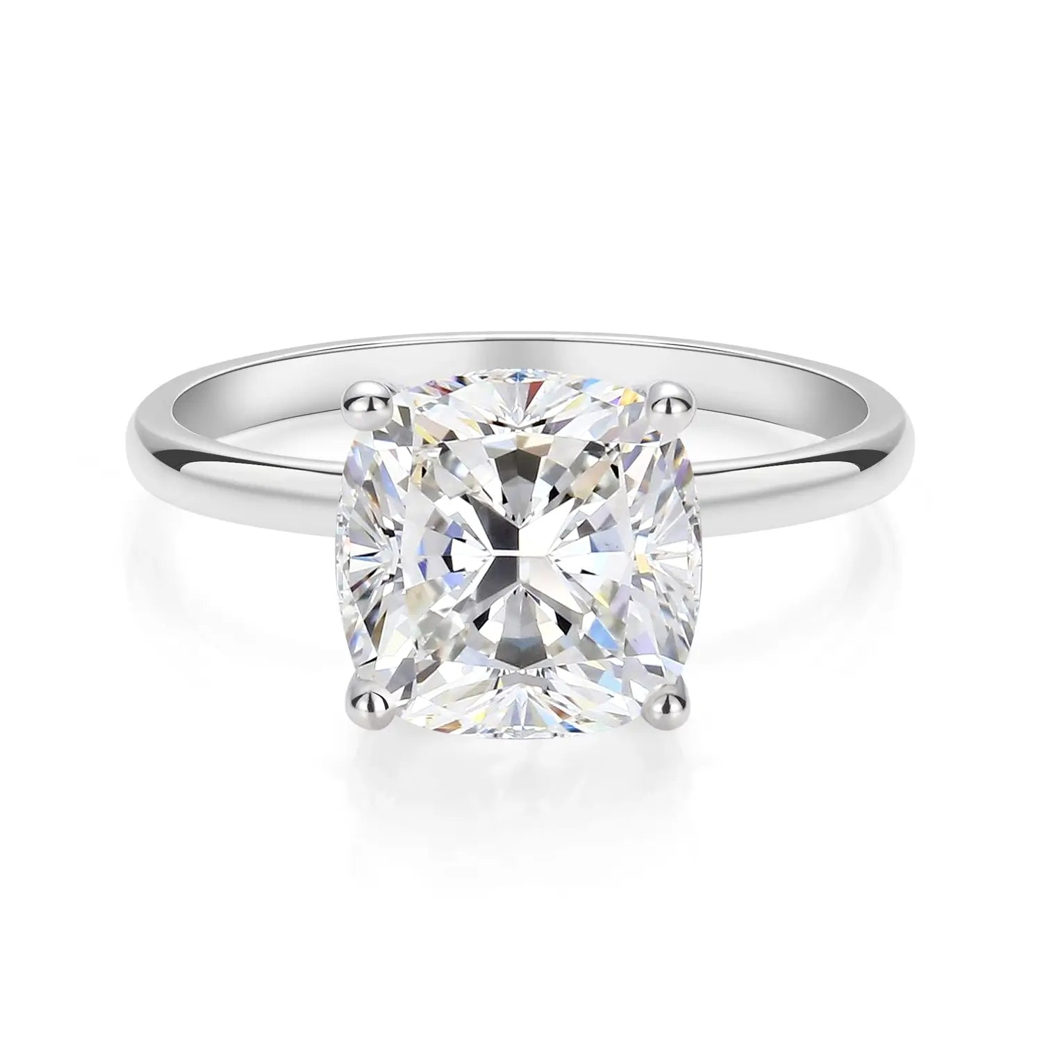 3.5CT Cushion Cut Hight Set Moissanite Diamond Engagement Ring