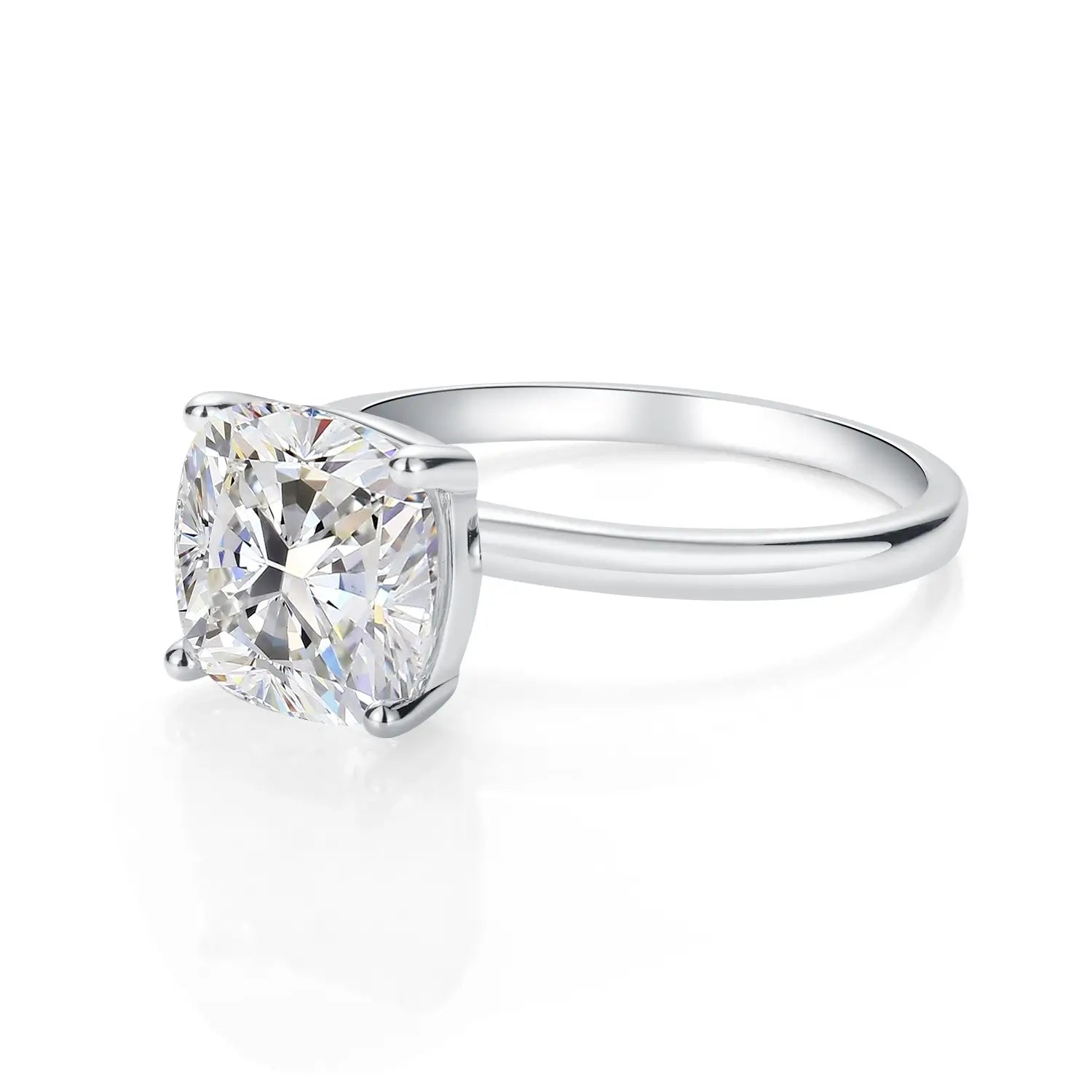 3.5CT Cushion Cut Hight Set Moissanite Diamond Engagement Ring