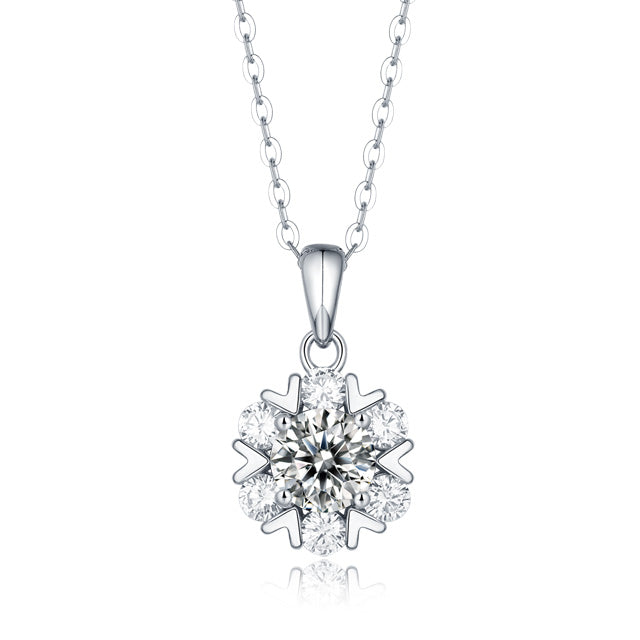 Aurora Petal Classic Six-Prong Moissanite Pendant