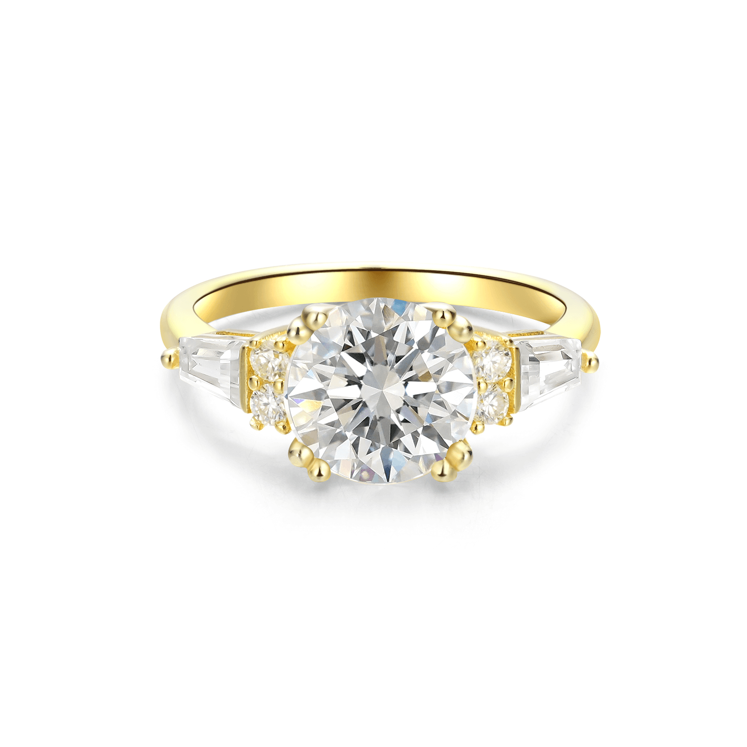 2CT Round Cut Moissanite Unique Engagement Ring