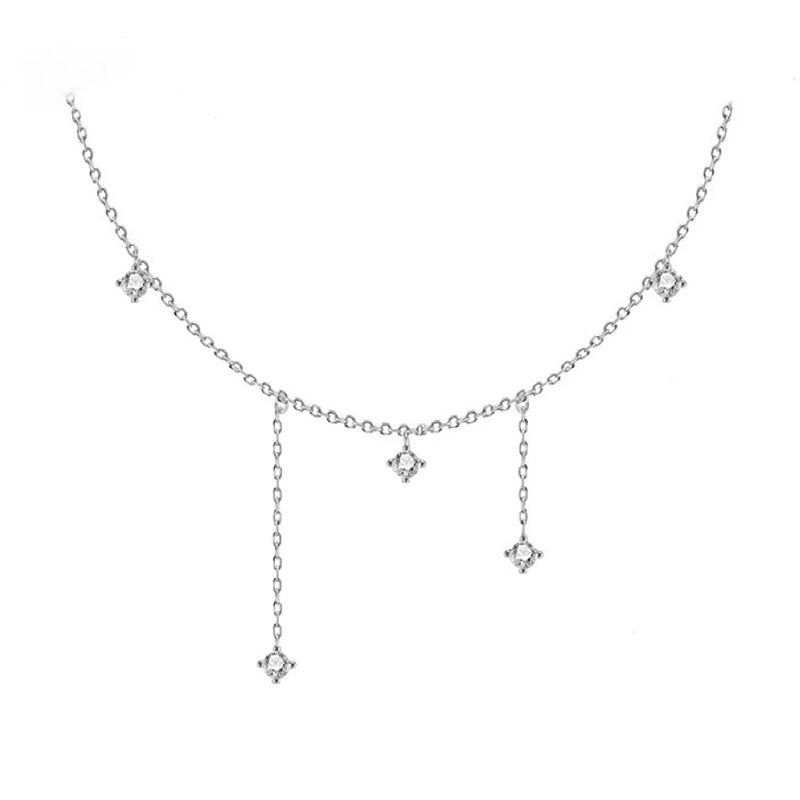 0.75ct Princess Moissanite Adjustable Chain Necklace