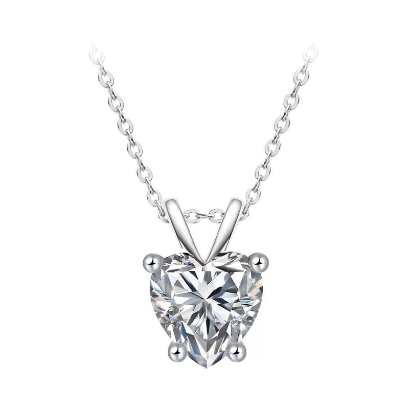 Heart Shaped Moissanite Solitaire Necklace