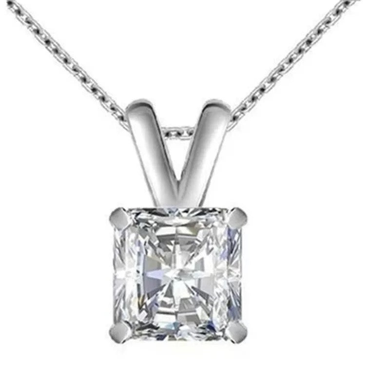 1CT Classic Princess Moissanite Pendant