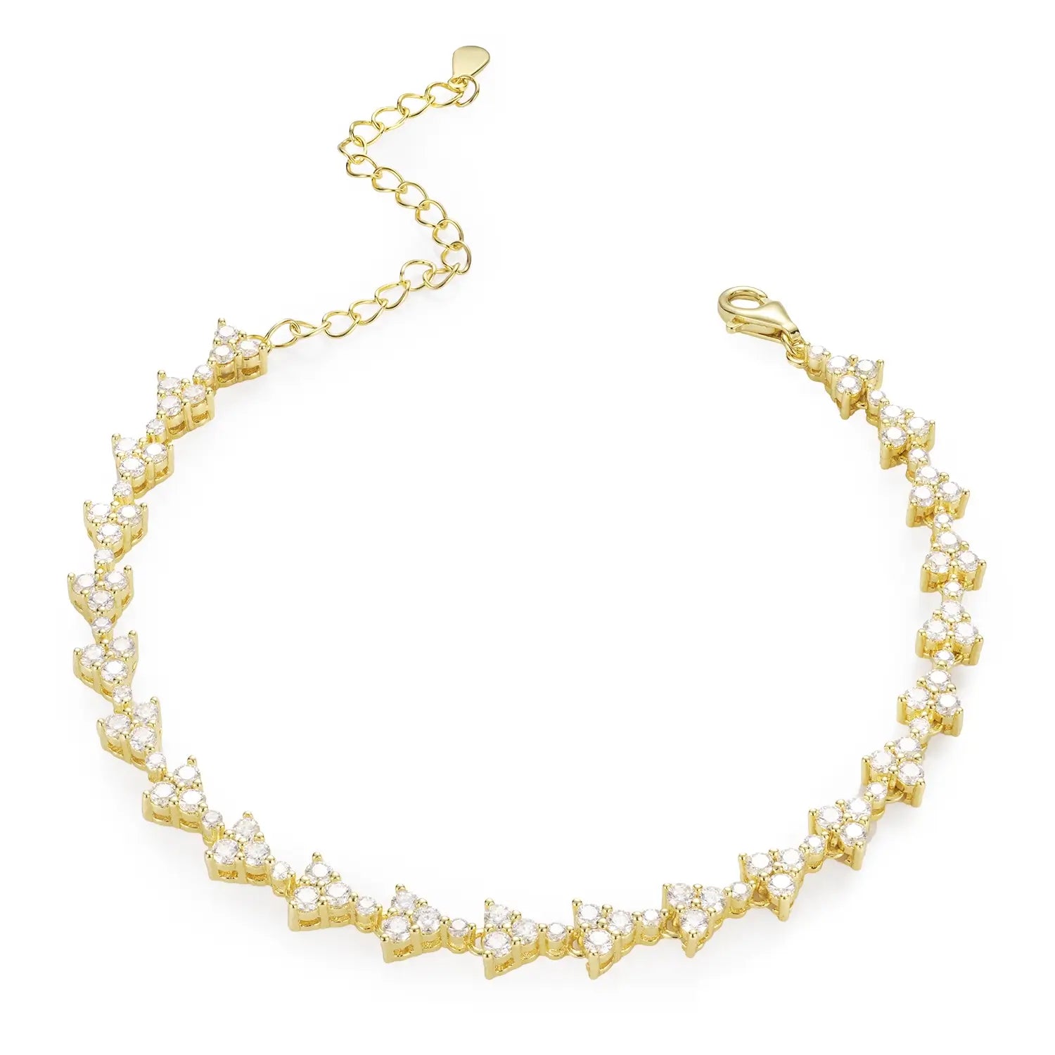 Luxury V-Shaped Moissanite Tennis Bracelet