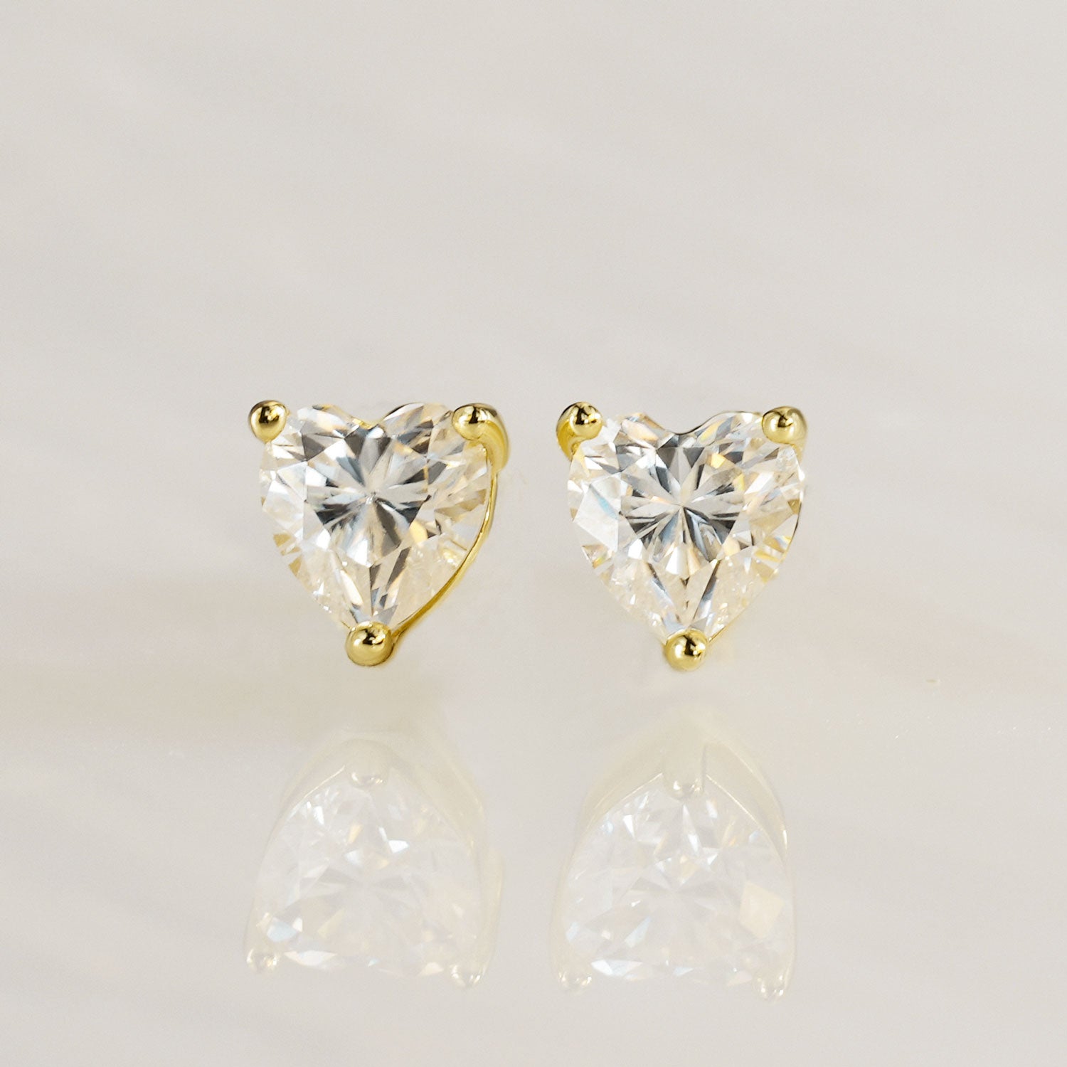 Heart Cut Moissanite Cross Barbell Butterfly Back Earrings