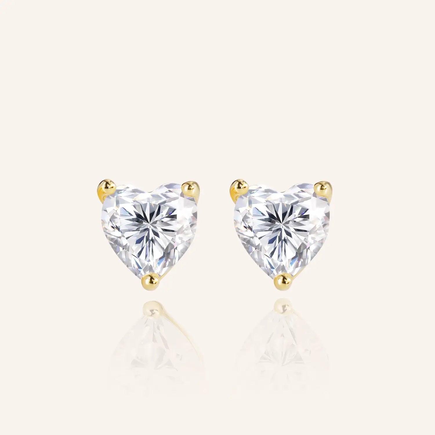 Heart Cut Moissanite Cross Barbell Butterfly Back Earrings