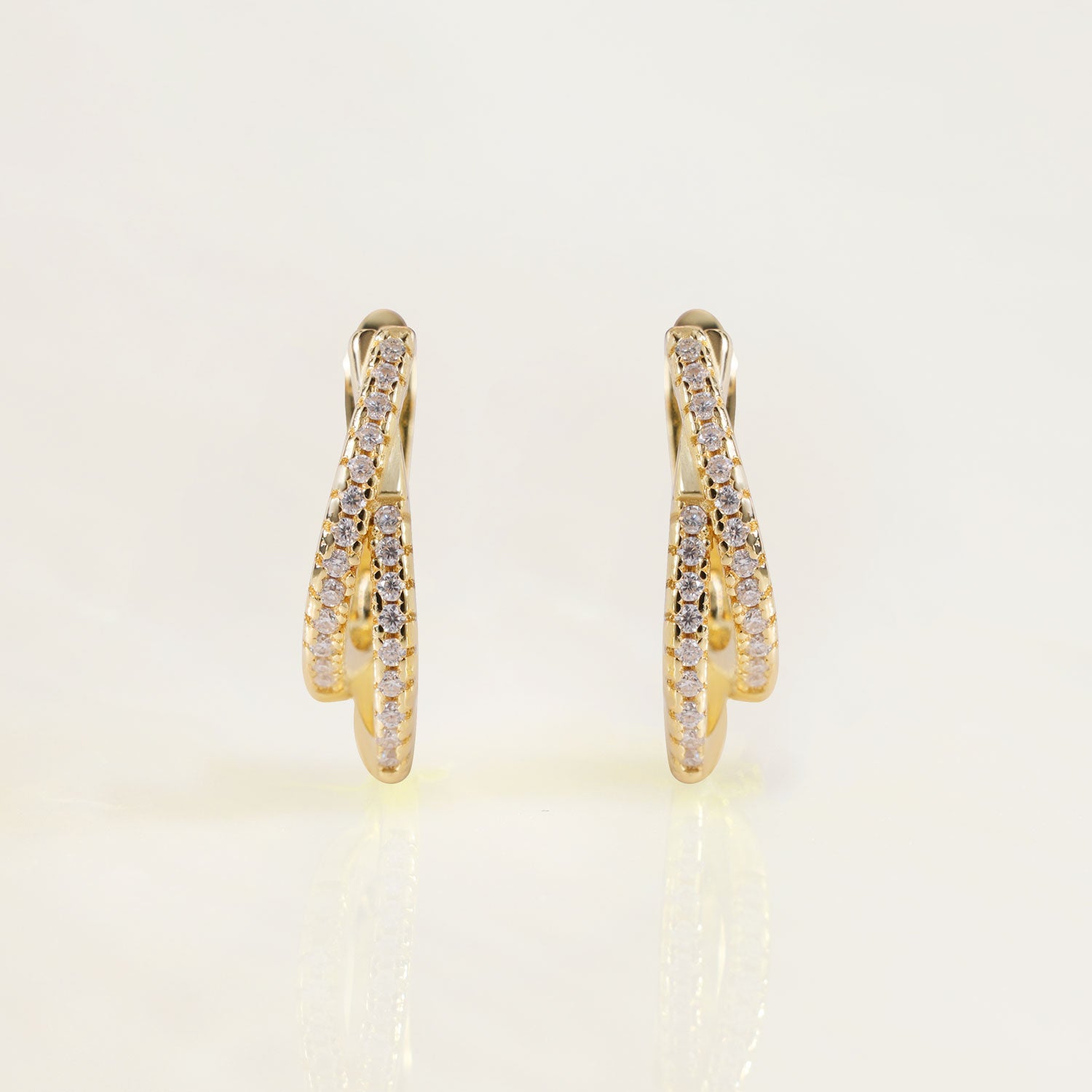 Criss-Cross Moissanite Hoop Earrings