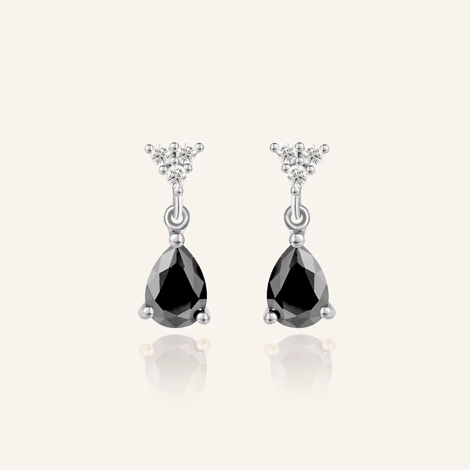 Round and Pear Cut Moissanite Stud Drop  Earrings