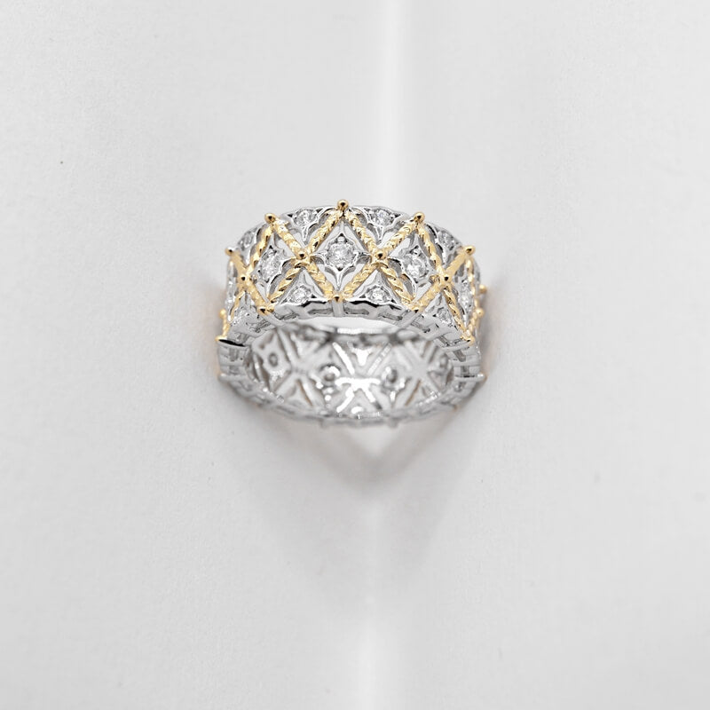 Round Cut Moissanite Buccellati Fashion Ring