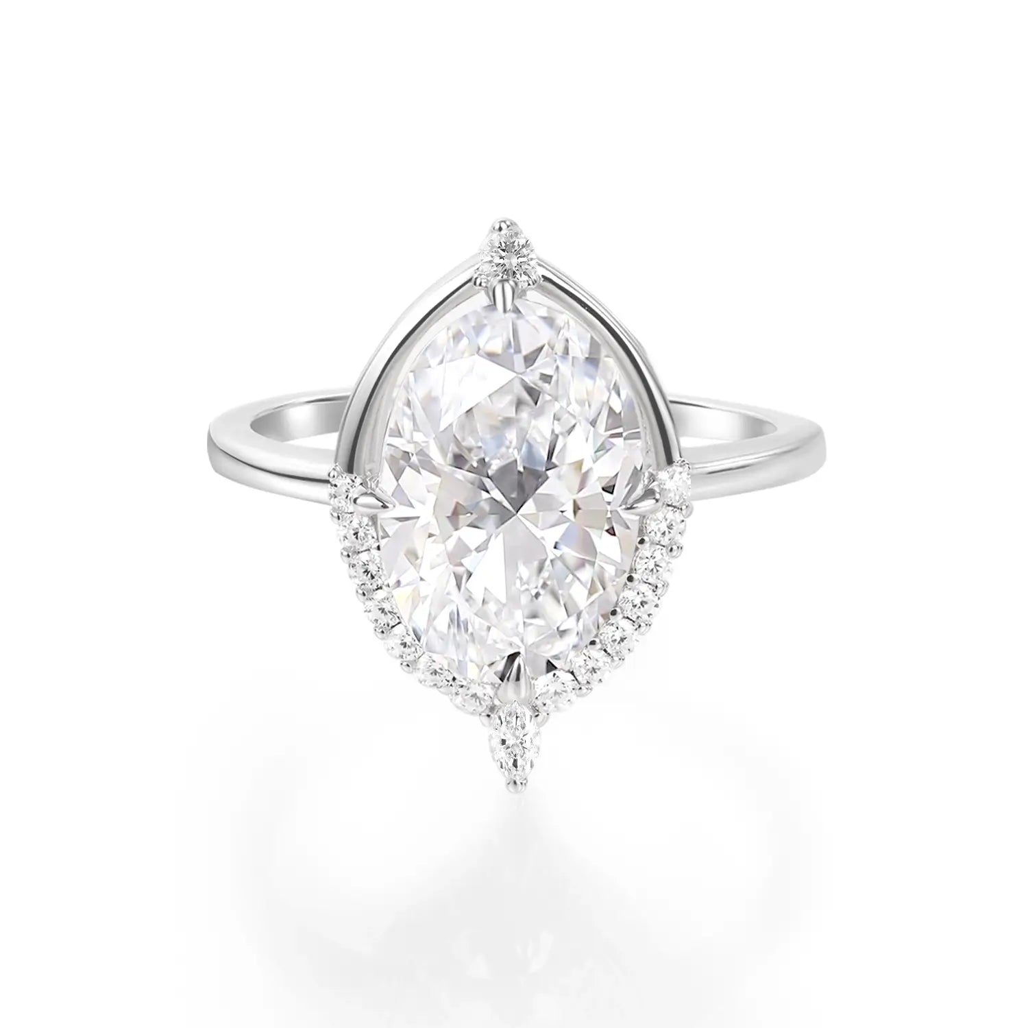 14K Gold Plated Unique Halo Vintage Diamond Engagement Ring