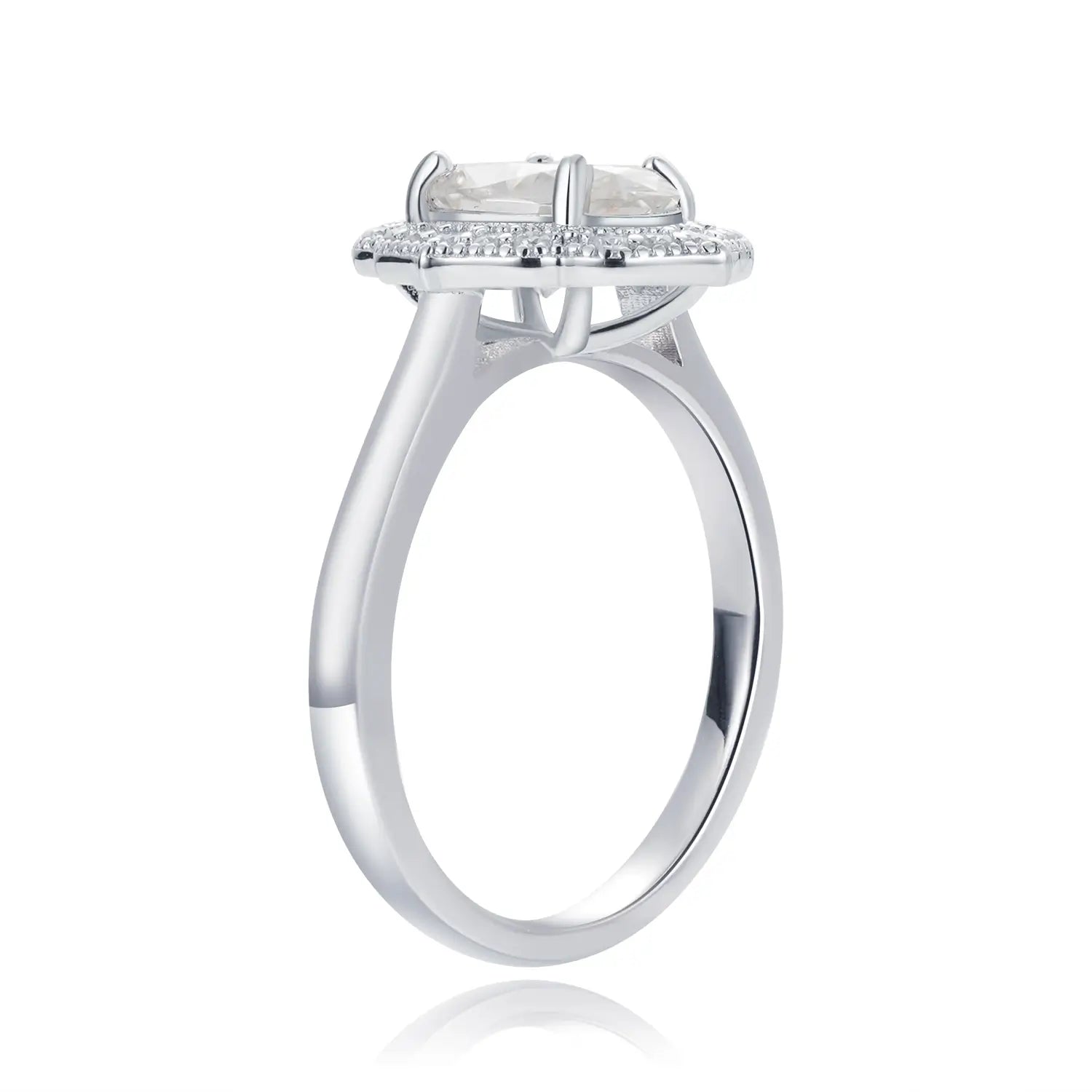 Unique Halo 1.75CT Oval Cut Moissanite Diamond Engagement Ring