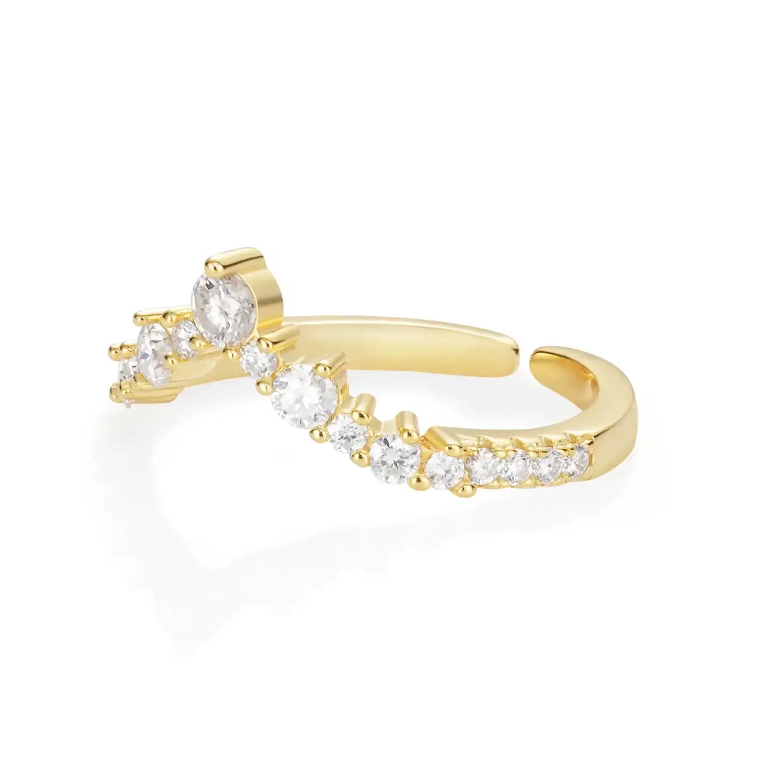Vintage Luxury Style V-Shaped Moissanite Diamond Wedding Band