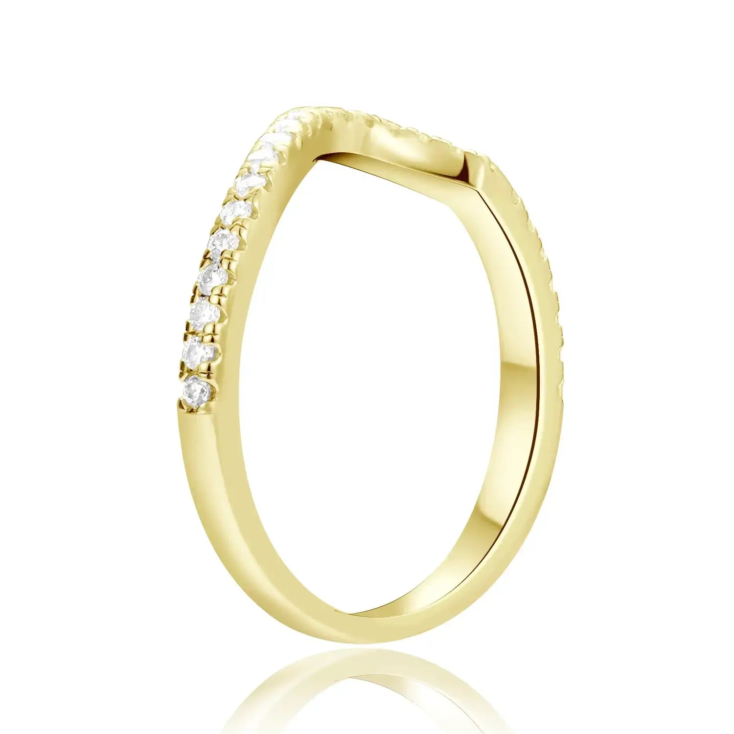 Stackable Crescent Shape Wedding Bands Rings Moissanite Diamond