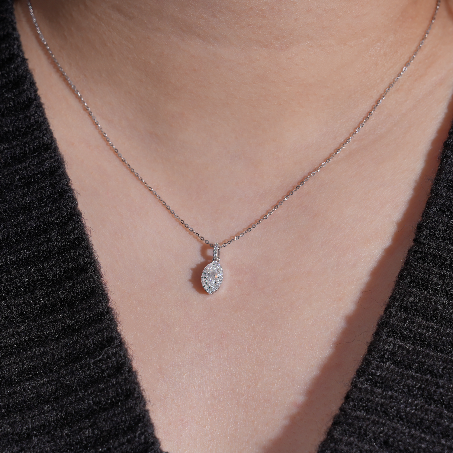 Marquise Classic Moissanite Pendant