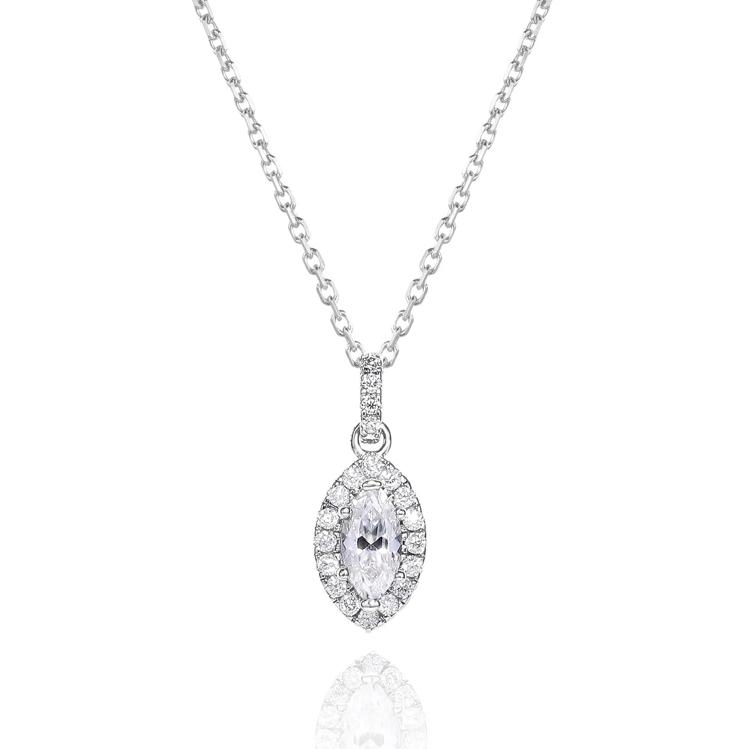 14K Gold Plated Marquise Classic Moissanite Pendant