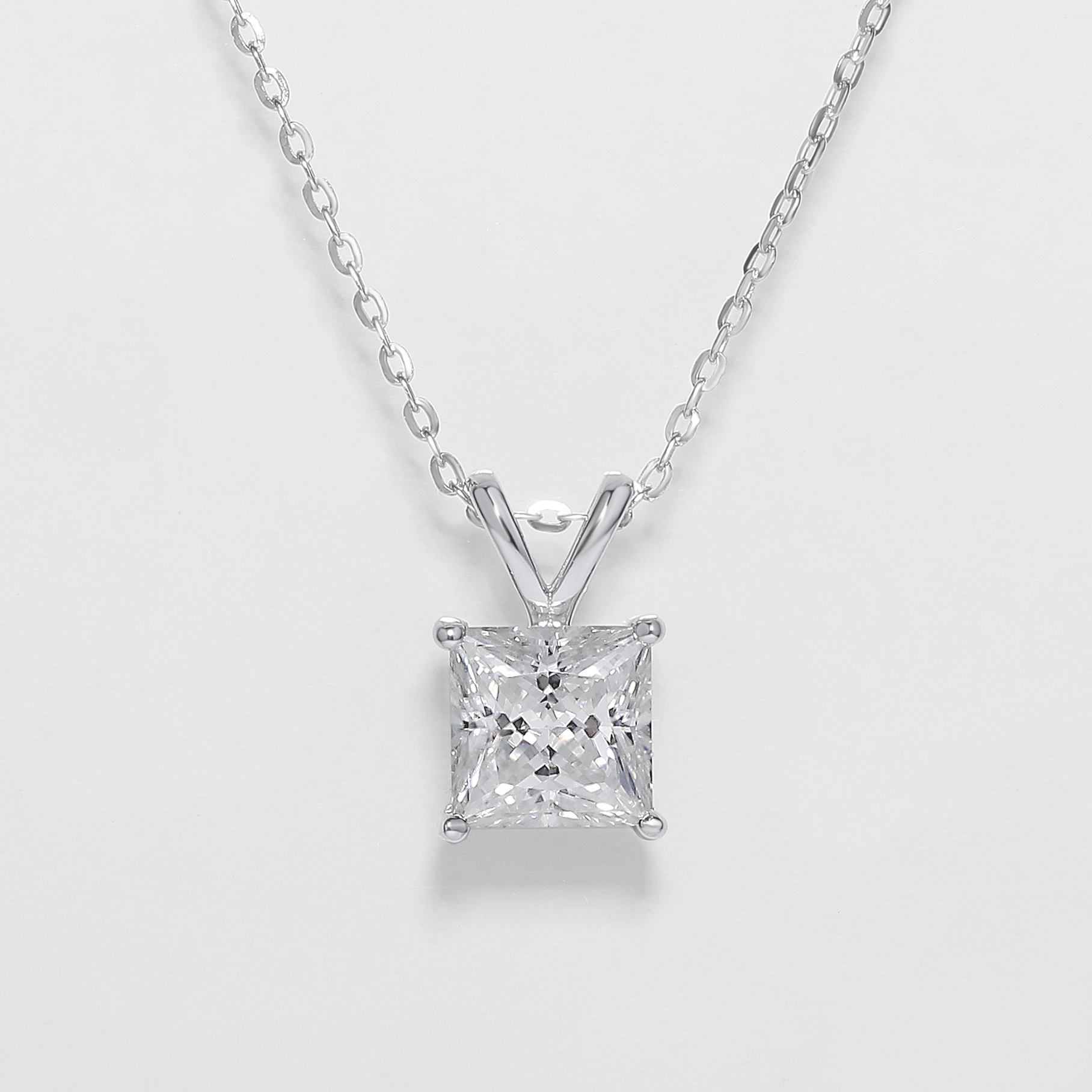 1CT Classic Princess Moissanite Pendant