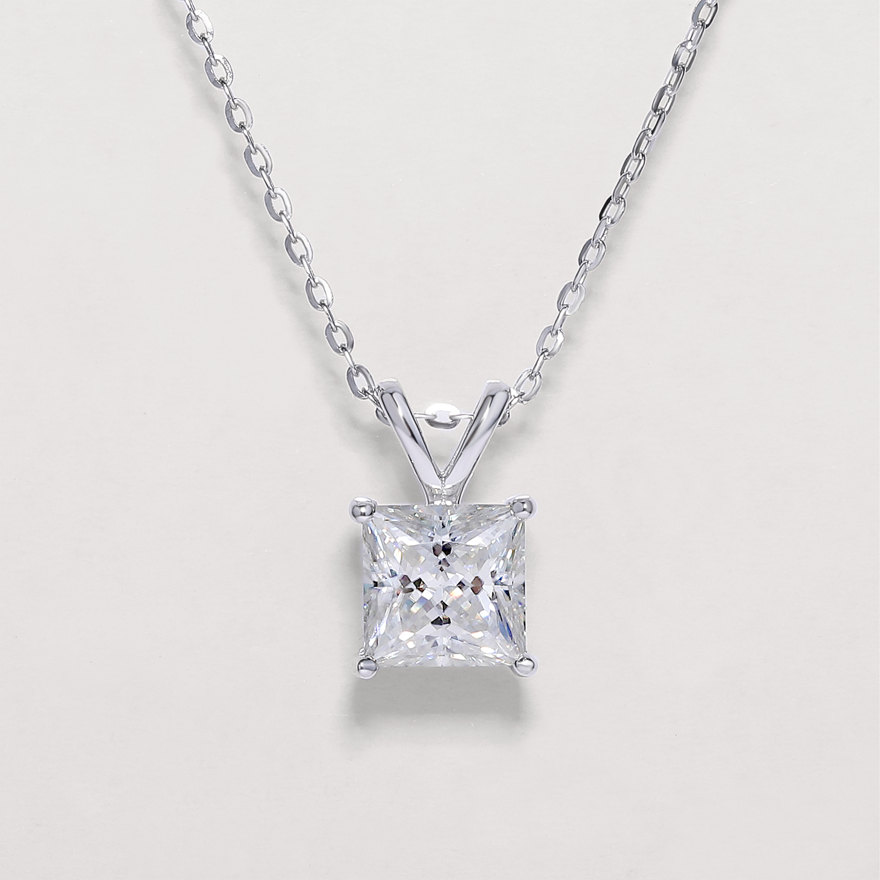 1CT Classic Princess Moissanite Pendant