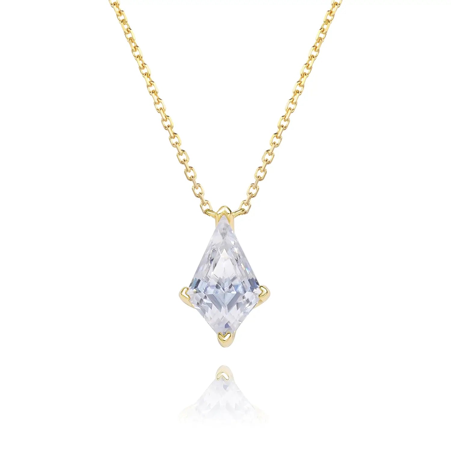 14K Gold Plated 7.5*12.5MM Kite Shape Moissanite Pendant