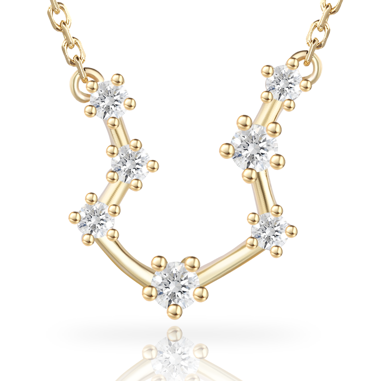 Personalized Star Sign Zodiac Aquarius Moissanite Bracelet 14K Gold Plated Silver