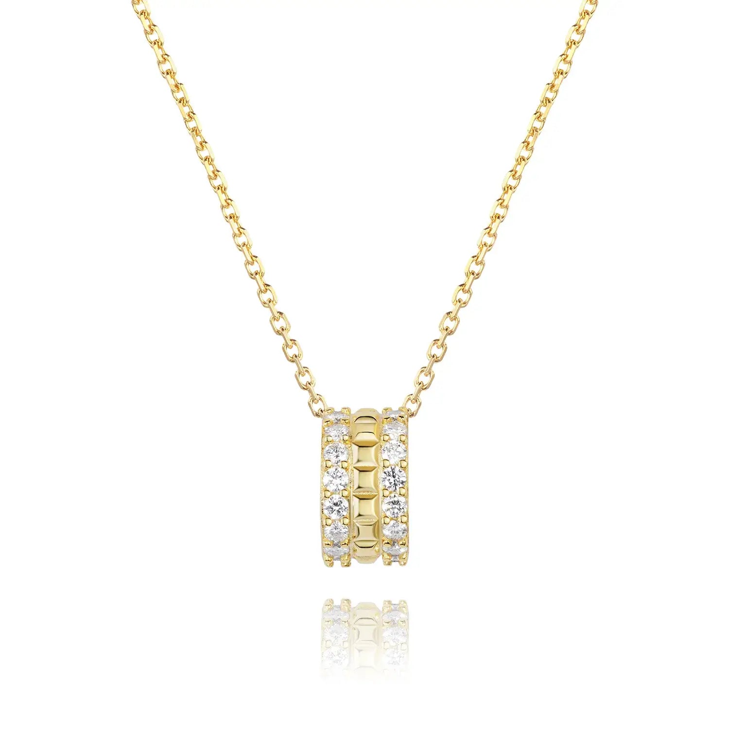 Elegant Double Row Sparkling Charm Moissanite Diamond Pendant Necklace