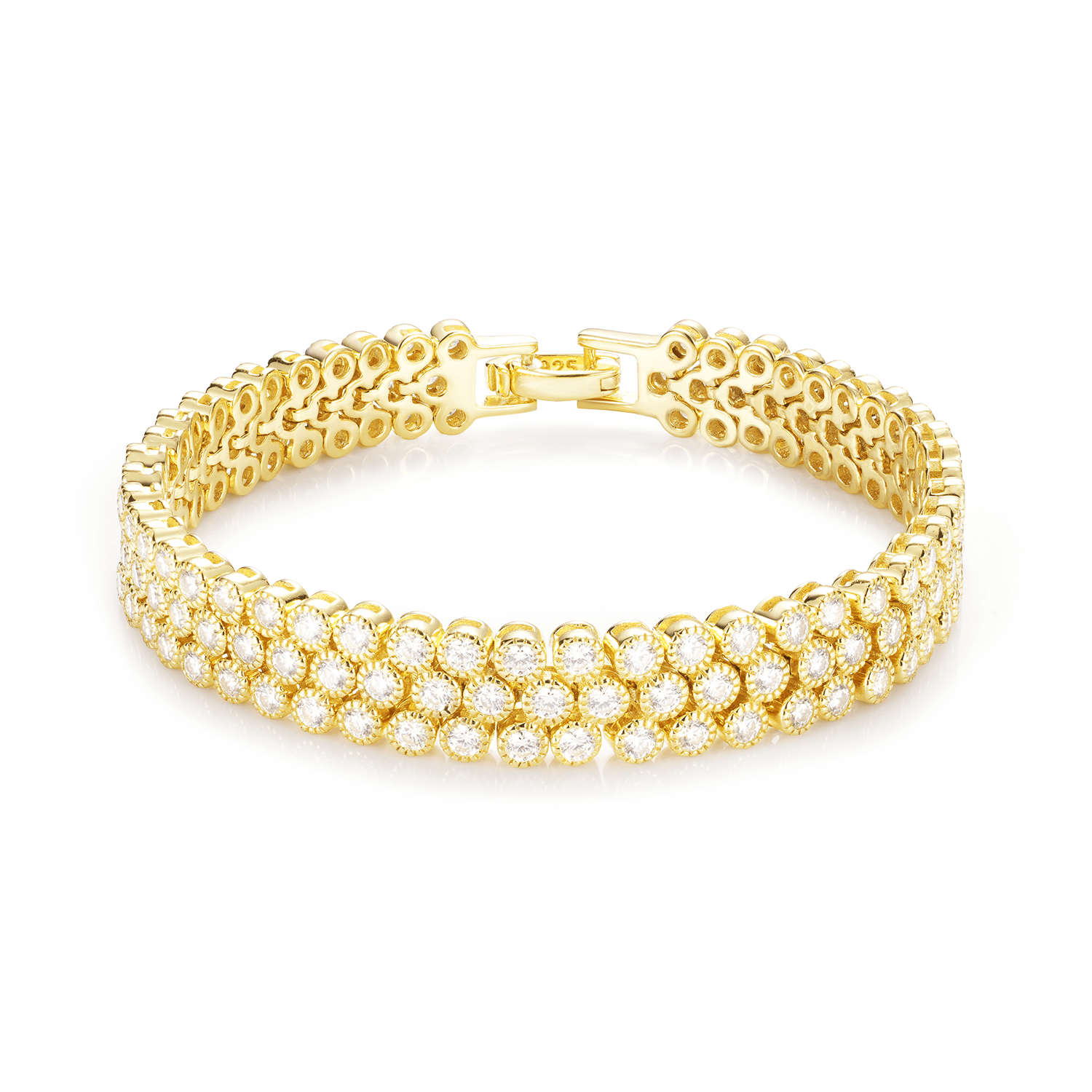 Classic Three-Row Moissanite Tennis Bracelet