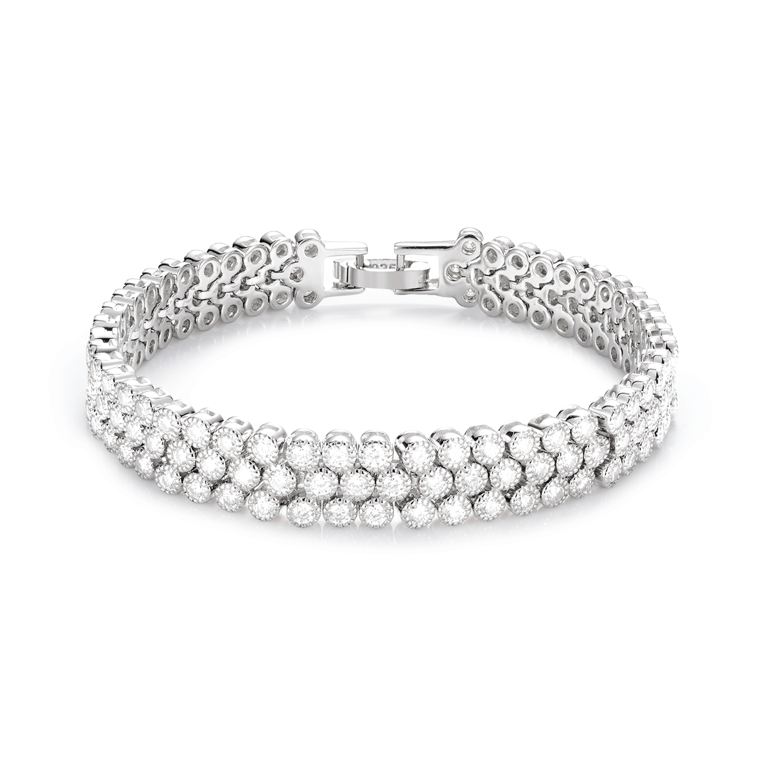 Classic Three-Row Moissanite Tennis Bracelet