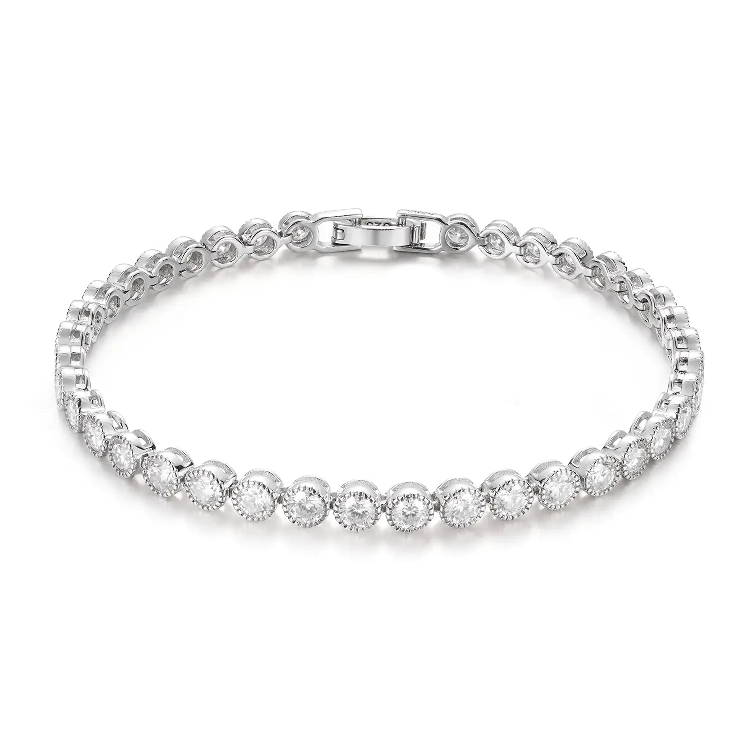 Classic Eternity Line Round Brilliant Diamond Tennis Bracelet