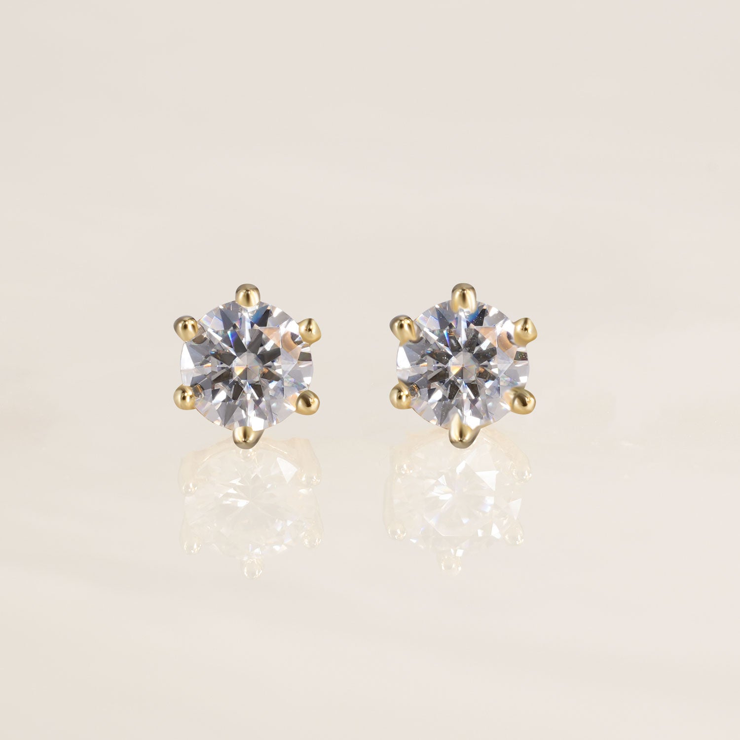 Classic Round Moissanite Butterfly Back Earrings