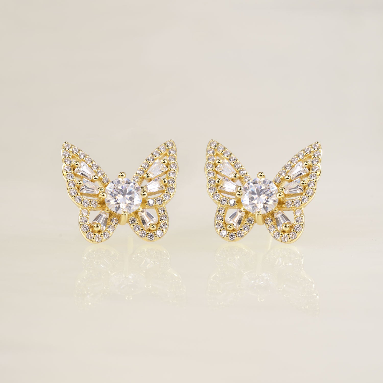 Twinkling 1.0 T.W.CT Moissanite Butterfly Earrings