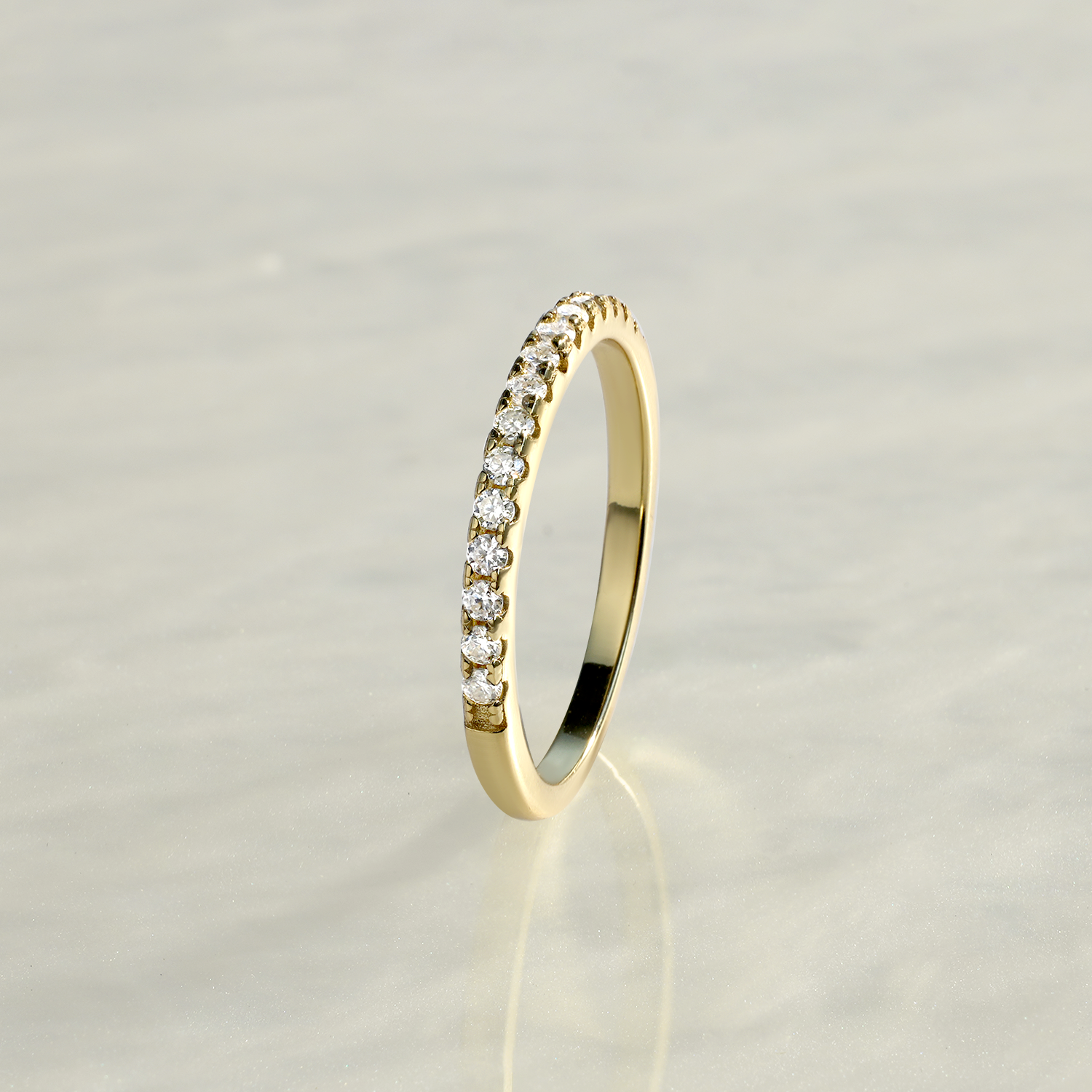 Moissanite Full Eternity Thin Wedding Band Ring