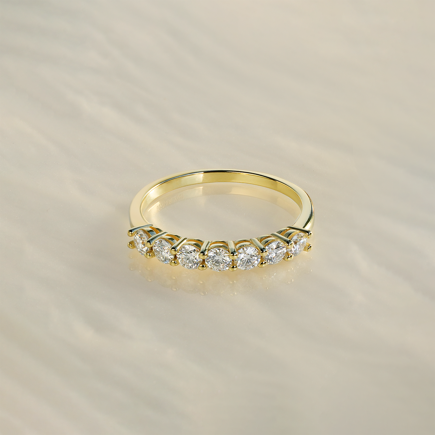 0.7CT Round Cut Moissanite Wedding Band