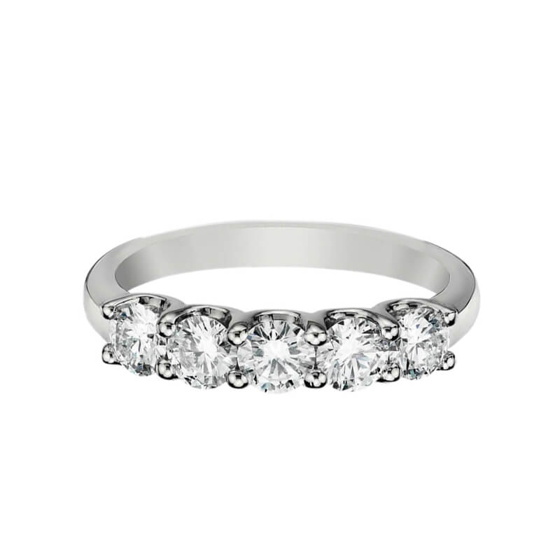 1.5CT Round Cut Moissanite Wedding Band