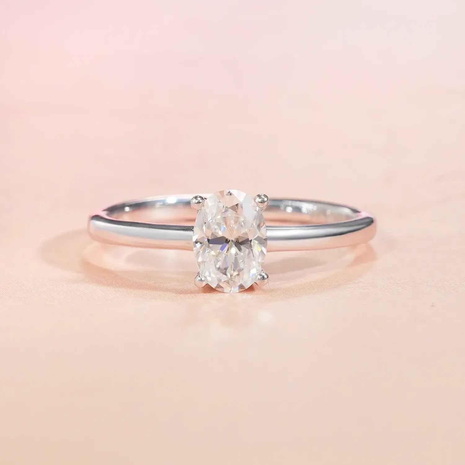 Solitaire  Oval Cut Moissanite Luxury Engagement Ring