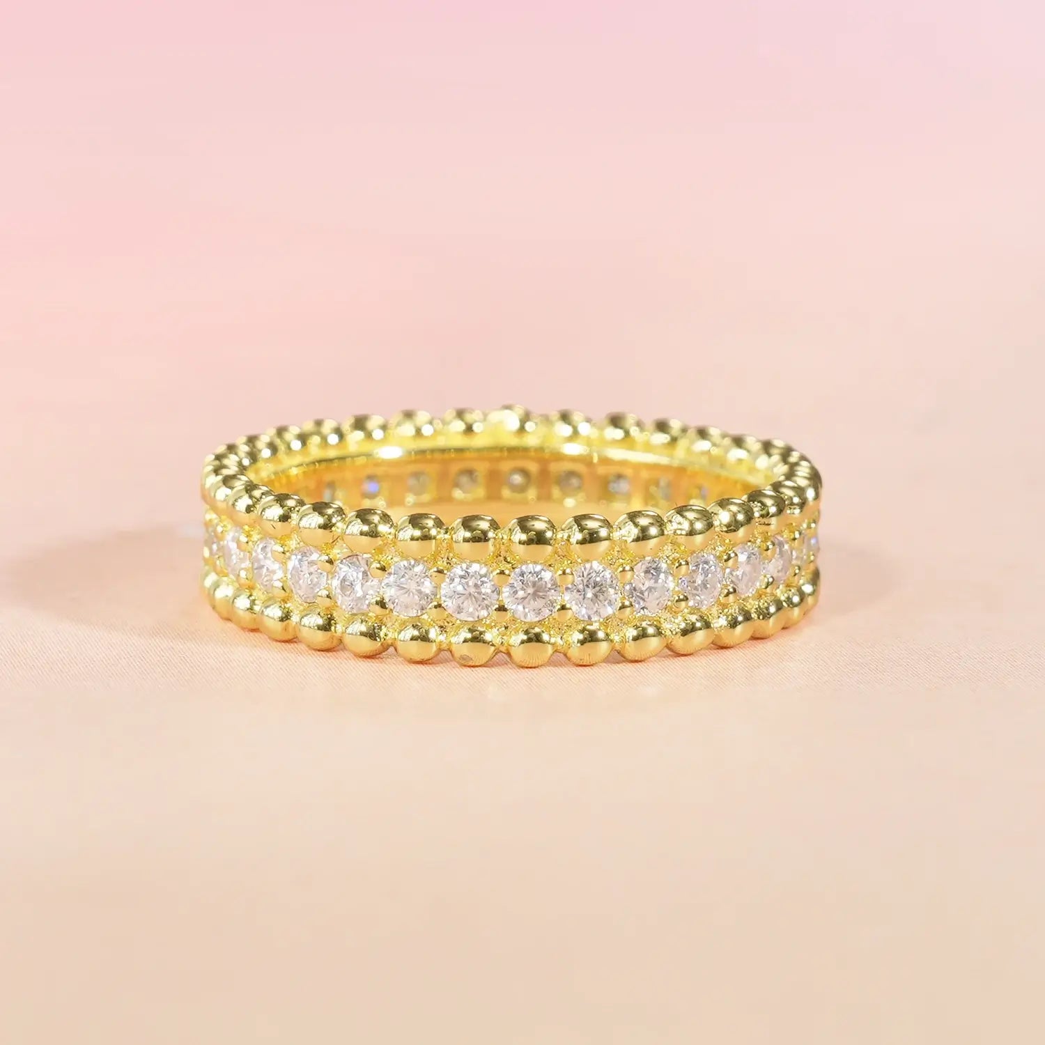 Round Cut Moissanite Gypsophila Ring