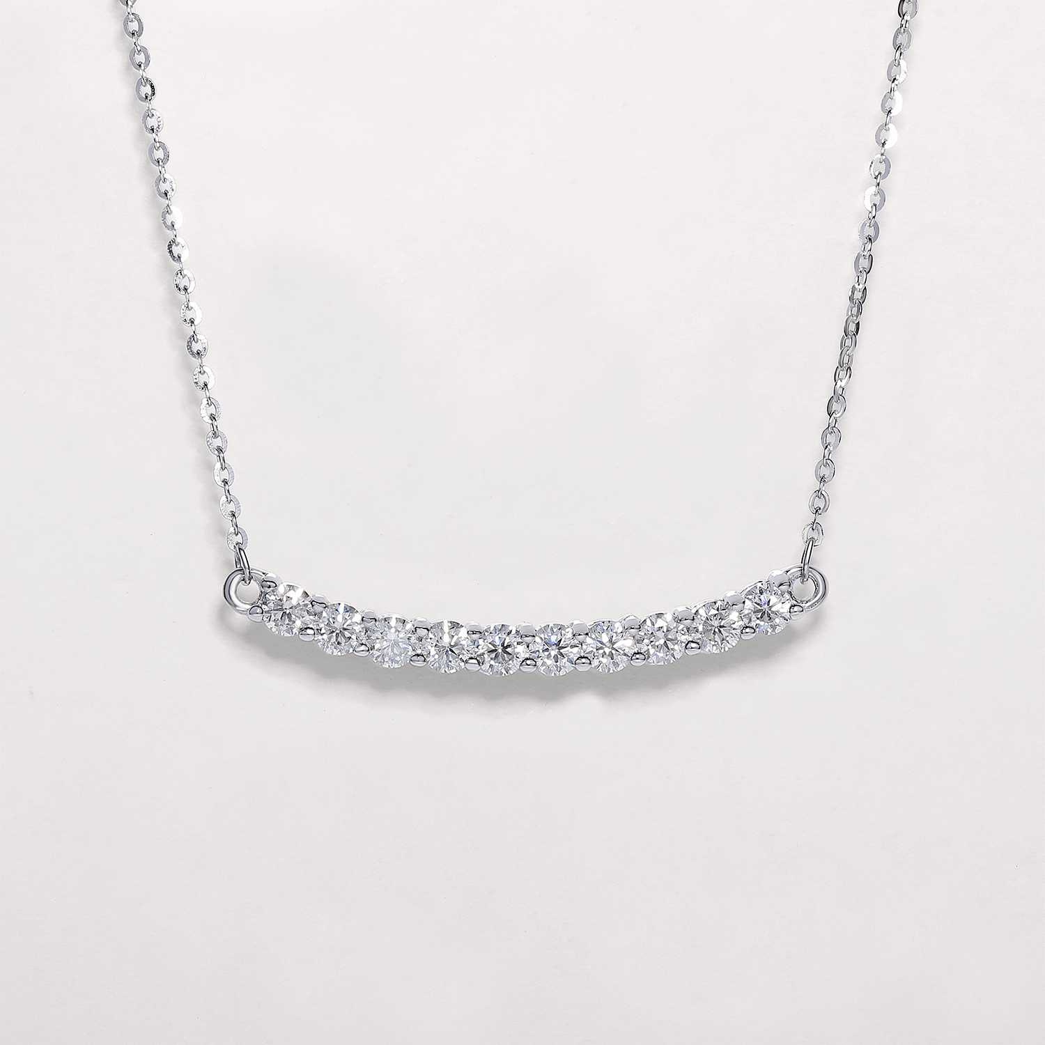 14K Gold Plated Radiant Starline Round Cut Moissanite Necklace