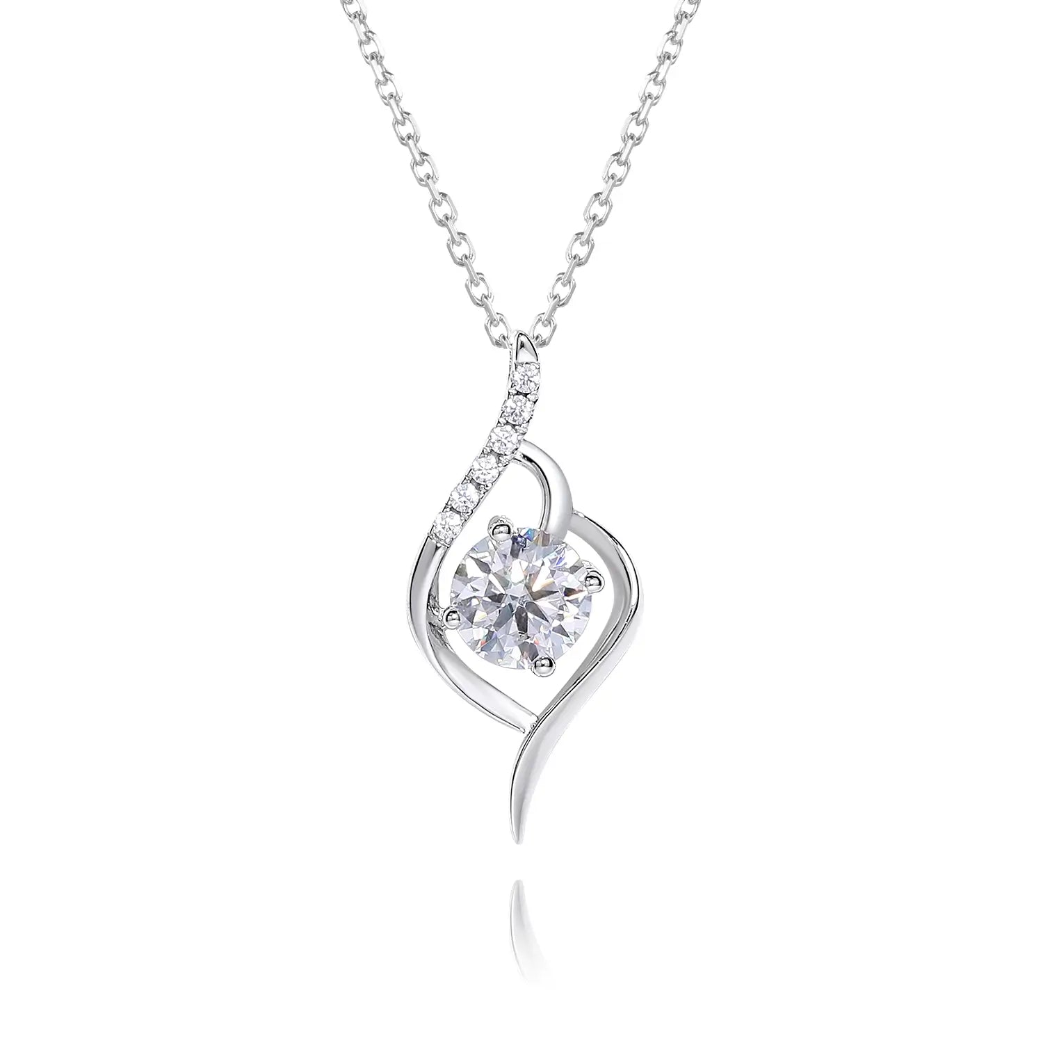 14K Gold Plated 1CT Angel Wings Dew Drop Moissanite Pendant