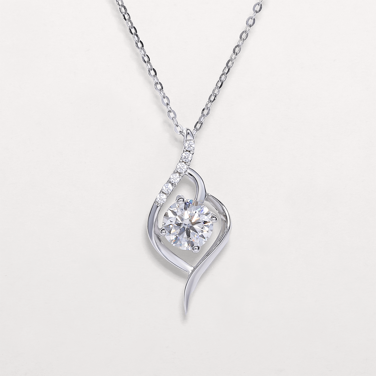 14K Gold Plated 1CT Angel Wings Dew Drop Moissanite Pendant