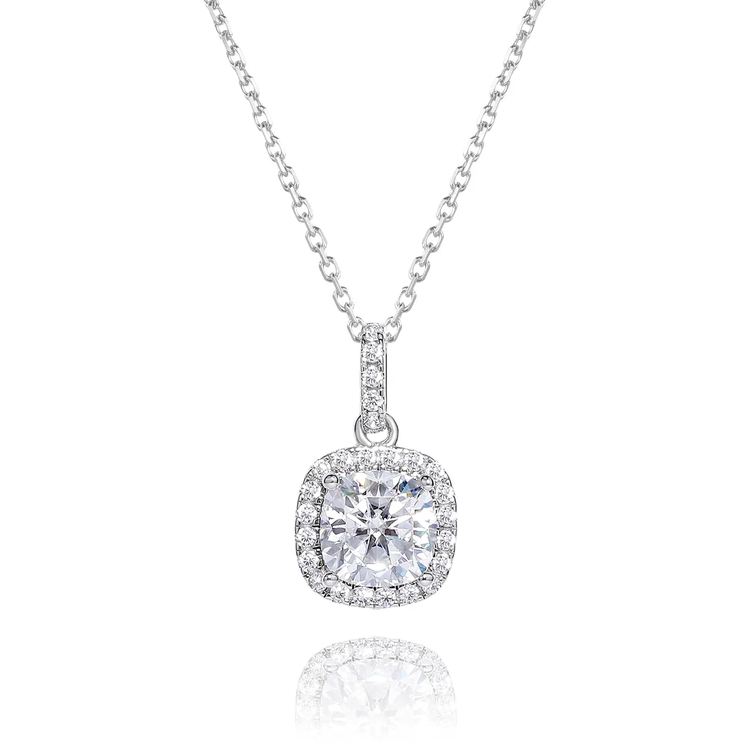 2CT Fashionable Classic Square Moissanite Pendant